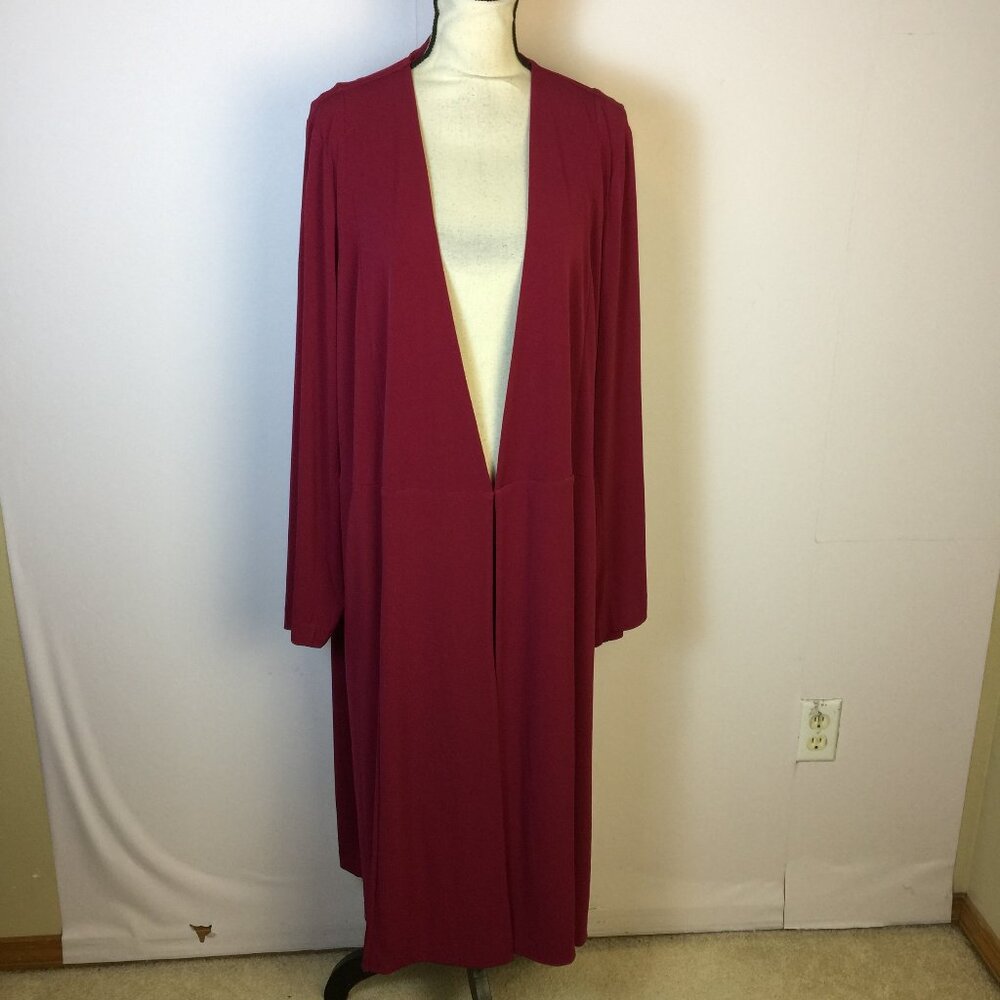 New! Lane Bryant Long Duster Cardigan Top Plus 26/28 Burgundy Knit Shacket